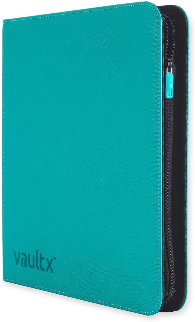 Vault X 12 Pocket Trading Card Zip Binder - 480 cards, Premium Exo-Tec Album Material, 20 Side-Loading Pages, Folder for Collectible Card Games, Sports, TCG (Teal) - Image 1