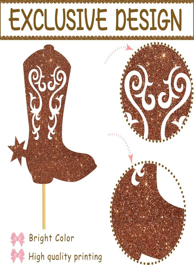 اوموني زينة طاولة لحفلة تحديد جنس المولود (بنين أو بنات) - 12 قطعة لامعة على شكل أحذية أو فيونكات - زينة طاولة لحفلة رعاة البقر - Image 4