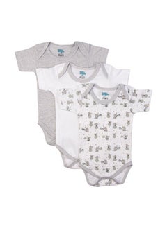 Printed Romper - Pack Of 3, 0-3 Months , Multi Color