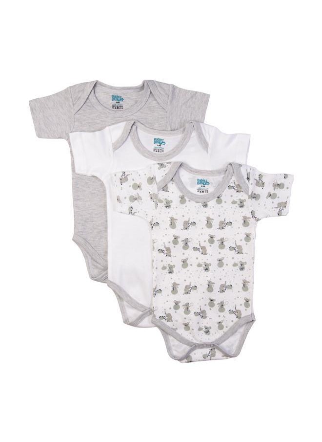 Babies Basic - Printed Romper - Pack Of 3, 0-3 Months , Multi Color - Image 1