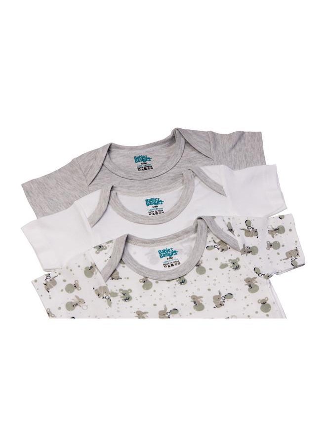 Babies Basic - Printed Romper - Pack Of 3, 0-3 Months , Multi Color - Image 1