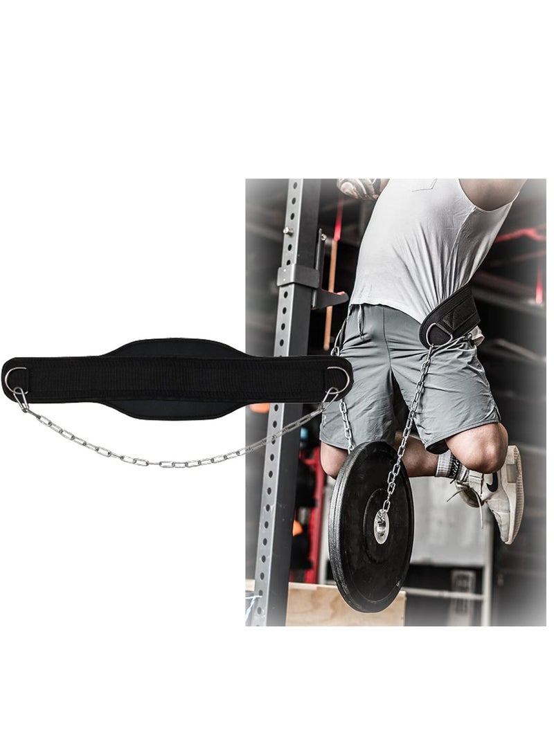 Excefore Weight Lifting Belt, Chain Fitness Dip Belt for Weightlifting Neoprene Support Weighted Pull Up Belt With Heavy Duty Steel Chain for Men Added Weight Training, Squat, Deadlift, Bodybuilding - Image 1