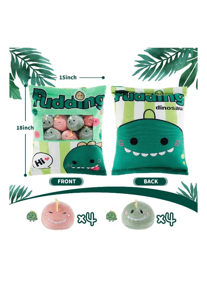 Adorable Dinosaur Plush Pillow Soft Toy for Kids and Teens Cute Room Decor Removable Stuffed Animal Gift Green Color  - Image 5