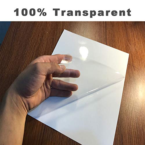 MR-Label Crystal Glossy Clear Multipurpose Labels - Waterproof & Tear-Resistant - Printable Sticker Paper for Holiday Crafts - for Laser Printer Only - 8.5" x 11" Full Sheet Labels - 25 Labels - Image 5