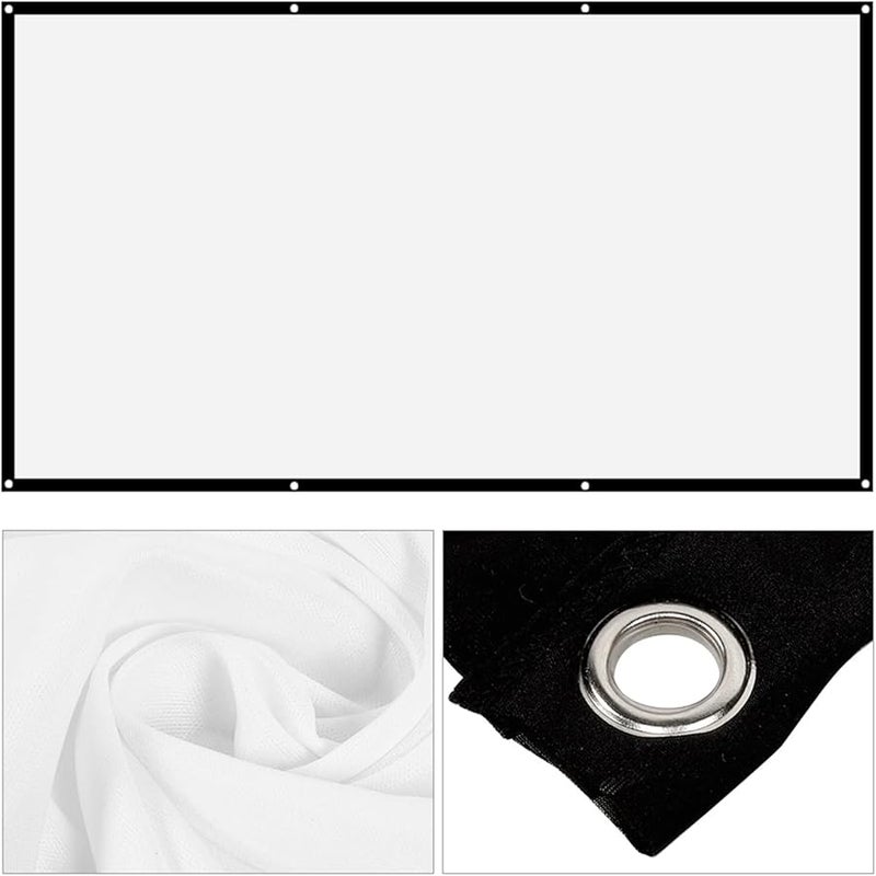 FILFEEL Portable Projector Screen 120 Inch White Polyester Front Back Projection for Outdoor Camping - Image 3