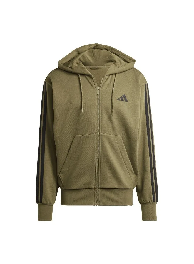 Adidas essentials three stripes fleece men hooded track top