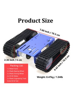 ماركة غير محددة Geek DIY Tracked Robot Chassis Smart Tank Car Kit with 2Pcs Motor, Remote Control Caterpillar Moving Robotic Platform Plastic Tracks for Arduino/Raspberry Pie/Microbit/Python/Steam  - Image 2