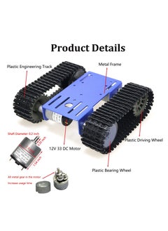 ماركة غير محددة Geek DIY Tracked Robot Chassis Smart Tank Car Kit with 2Pcs Motor, Remote Control Caterpillar Moving Robotic Platform Plastic Tracks for Arduino/Raspberry Pie/Microbit/Python/Steam  - Image 3