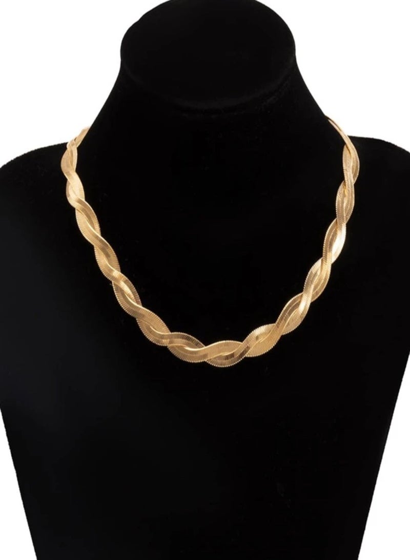 Equal Elegant  Stainless Steel Gold Plated Choker Necklace - Image 2