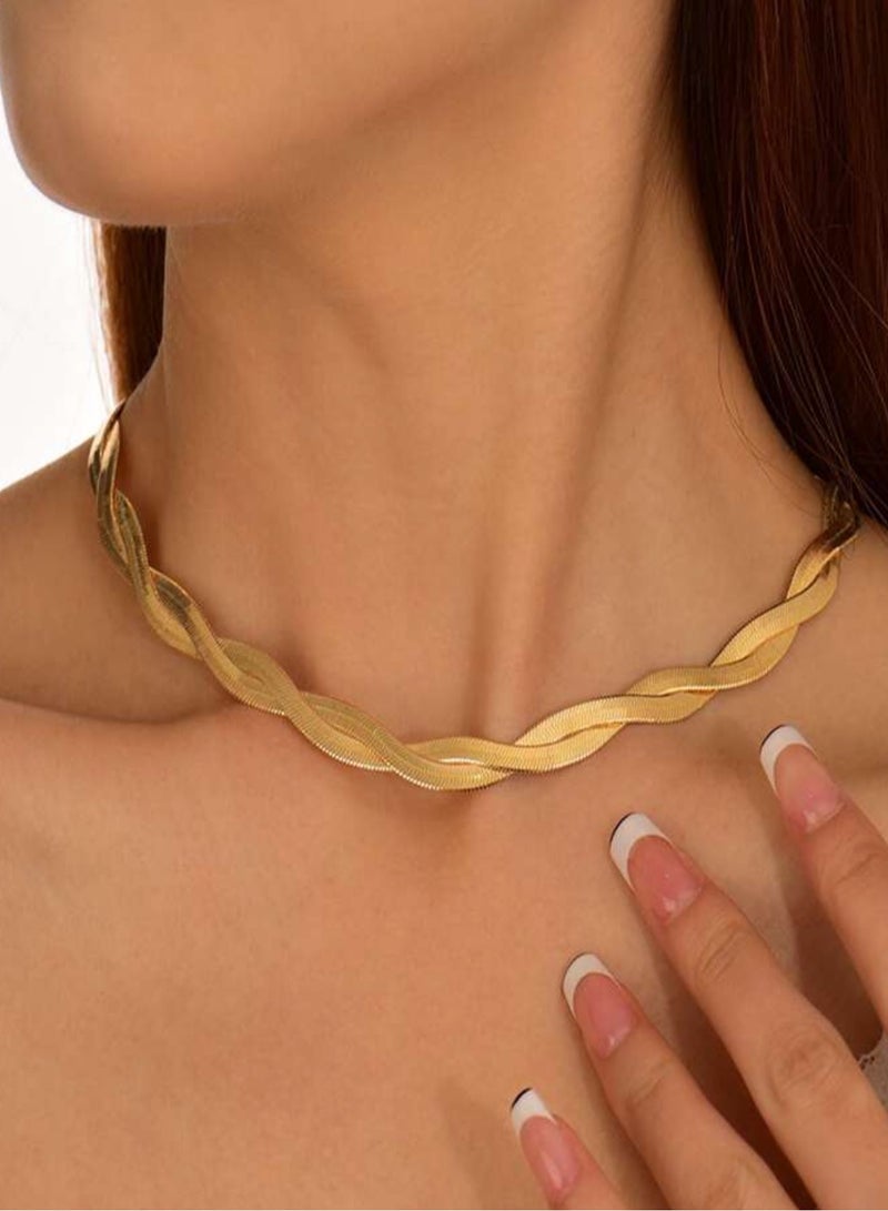 Equal Elegant  Stainless Steel Gold Plated Choker Necklace - Image 4