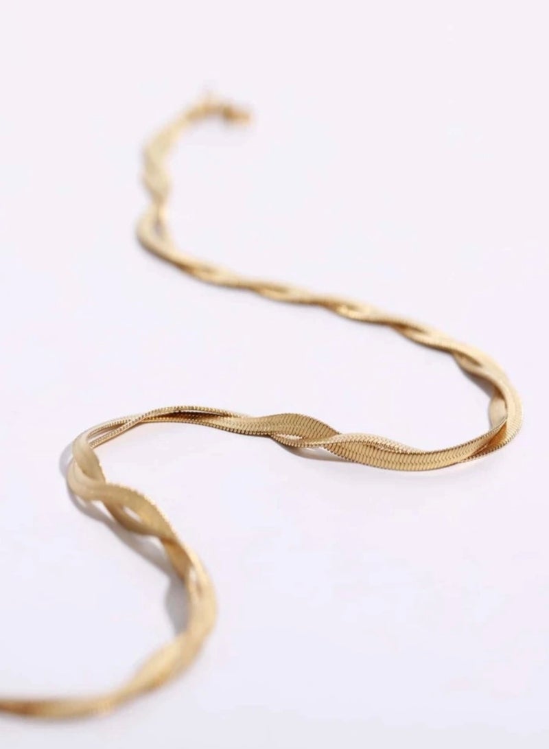 Equal Elegant  Stainless Steel Gold Plated Choker Necklace - Image 5