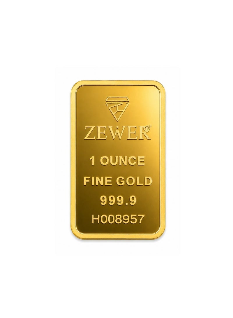 Zewer 1 Ounce (31.1g) 24K 999.9 Fine Gold Bar with Burj Khalifa Design - Image 4