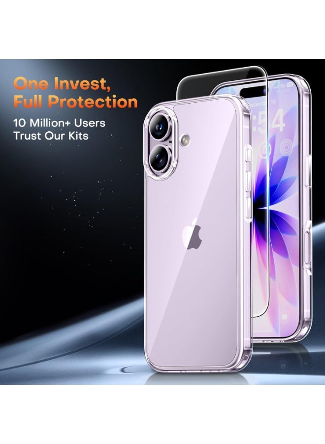 Raxoom For iPhone 17 Case with 1-Pack Screen Protector, Camera Lens Full Protection, Shockproof Transparent Back Bumper Phone Cover - Clear - Image 2