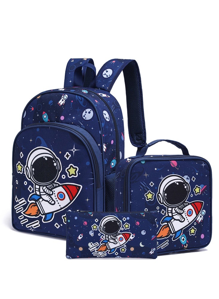 JCB CHIC مجموعة من 3 قطع حقائب ظهر للأطفال، حقيبة كتب للأطفال مع حقيبة ظهر وصندوق غداء ومجموعة أقلام رصاص. حقيبة مدرسية ثلاثية الأبعاد للأطفال والمراهقين في المرحلة الابتدائية - Image 1