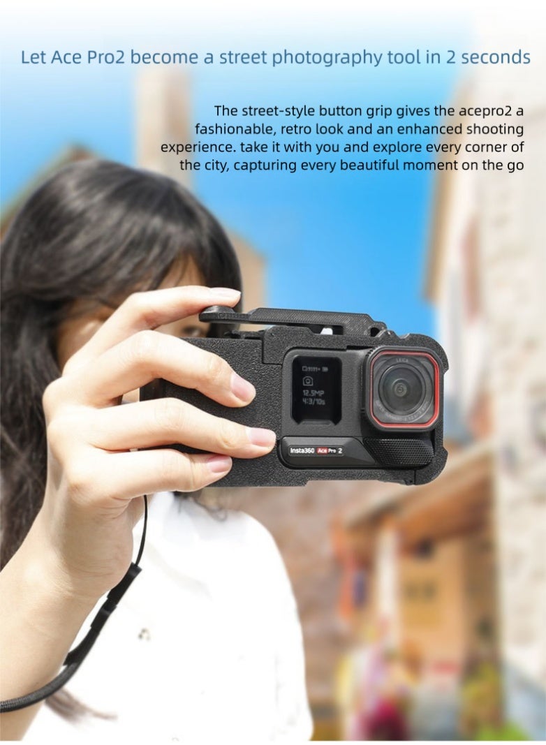 سني لايف لـ Insta360 Ace Pro 2 – مقبض تصوير شارع، يدوي سريع التركيب، خفيف الوزن، أداة تصوير محمولة للكاميرا - Image 3