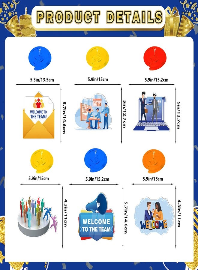 MZ.ogm Welcome To The Team Banner, Welcome Banner Garland Hanging Swirls Paper Flowers Honeycomb Balls, Welcome Decorations for Employee Office Coworker Teacher Colleague Staff - Image 3
