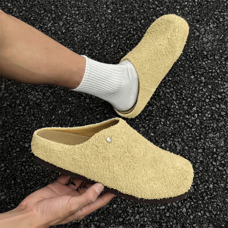 Soft-Soled Retro Non-Slip Half-Slip Sandals, Fashionable And Casual Thick-Soled Korean Style Boken Shoes 45370 Lemon Yellow-J - Image 5
