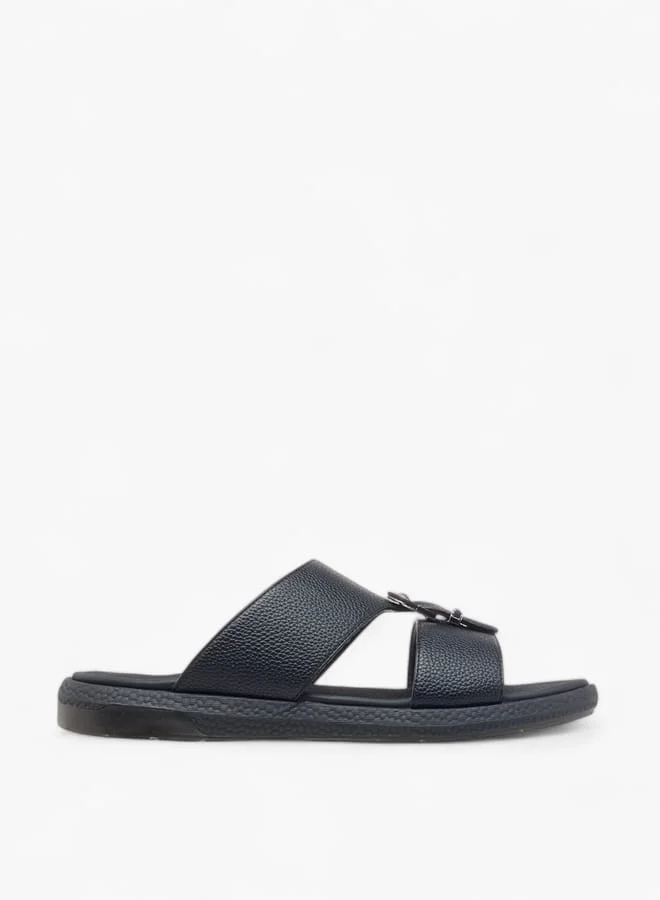 Men's Buckle Detail Slip-On Arabic Sandals