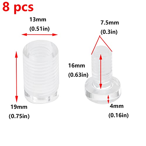 Antrader 8-Piece Acrylic Standoffs, 1/2" x 3/4", Wall Sign Mounting Hardware - Image 2