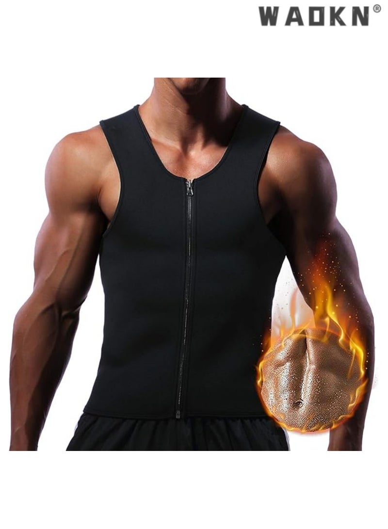 دبليو أيه أو كي أن الرجال النيوبرين سترة ، سستة السلس ، هو ممارسة ، وفقدان الوزن ، وصالة رياضية التعرق الخيار المثالي ، مع المضادة لفة ، تنفس النسيج ضغط الصدر دعم وظيفة ، من السهل ارتداء - Image 1