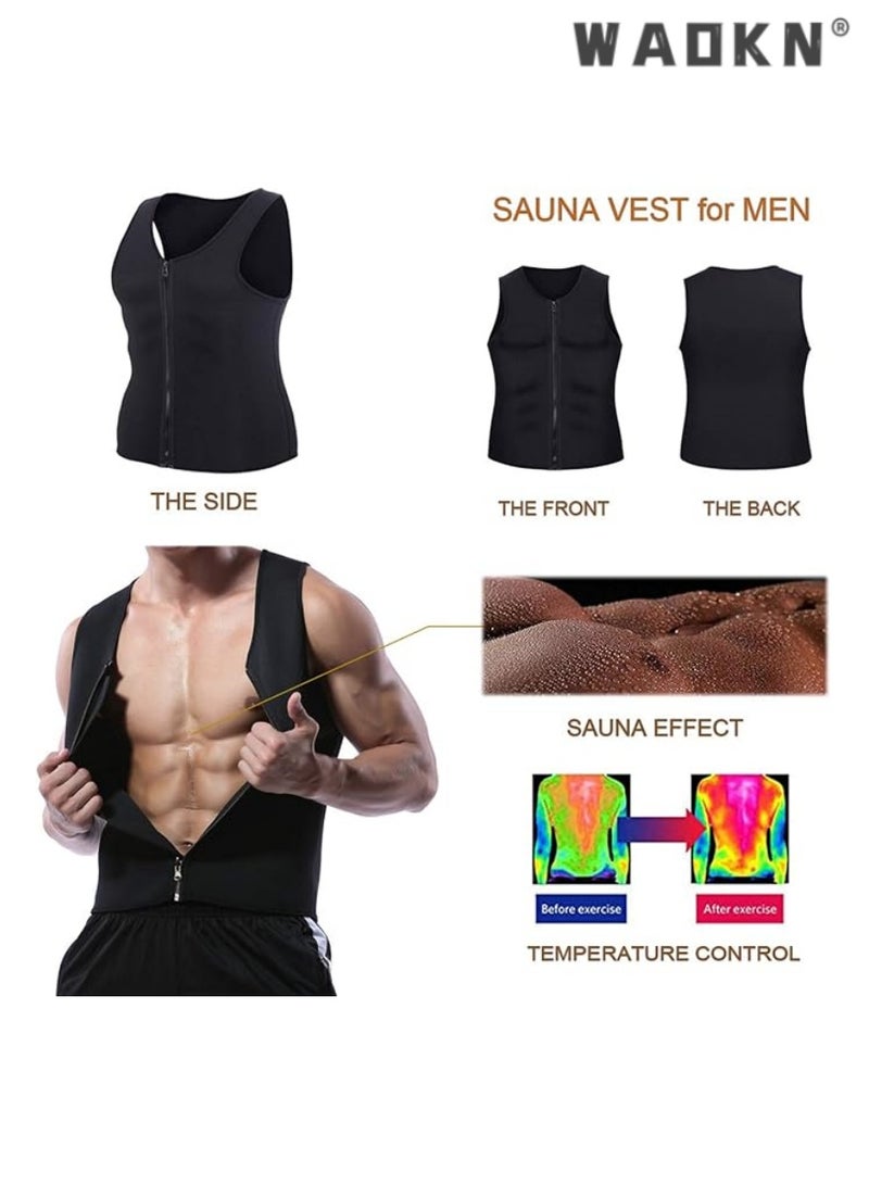 دبليو أيه أو كي أن الرجال النيوبرين سترة ، سستة السلس ، هو ممارسة ، وفقدان الوزن ، وصالة رياضية التعرق الخيار المثالي ، مع المضادة لفة ، تنفس النسيج ضغط الصدر دعم وظيفة ، من السهل ارتداء - Image 2