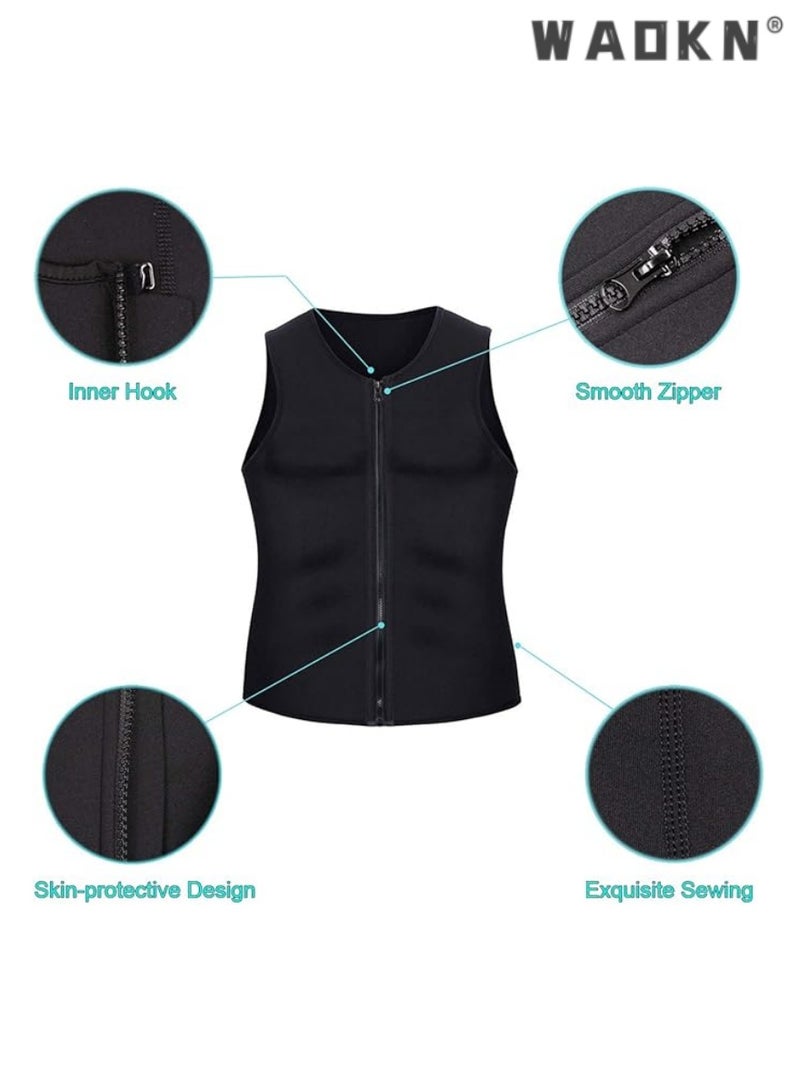 دبليو أيه أو كي أن الرجال النيوبرين سترة ، سستة السلس ، هو ممارسة ، وفقدان الوزن ، وصالة رياضية التعرق الخيار المثالي ، مع المضادة لفة ، تنفس النسيج ضغط الصدر دعم وظيفة ، من السهل ارتداء - Image 4