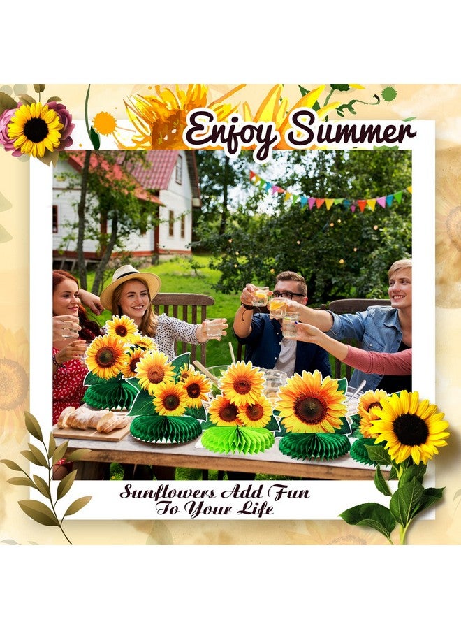 لينوزين مجموعة من 12 قطعة من قطع مركزية على شكل قرص العسل من Leinuosen لتزيين طاولة حفلات عباد الشمس وأغطية الطاولات ومستلزمات حفلات زهور الشمس لحفلات ذات طابع عباد الشمس وحفلات استقبال المولود وأعياد الميلاد وحفلات الزفاف - Image 5