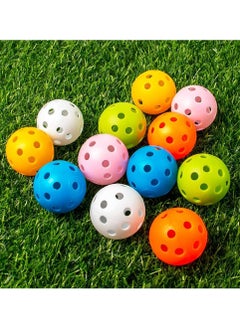 Practice Golf Balls, SYOSI 40mm Hollow Plastic Practice Balls Training Wiffle Balls Hollow Balls for Putting Practice, Swing Practice, Driving Range, Random Color 50pcs