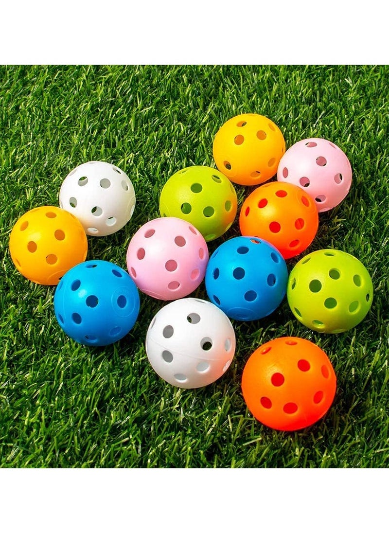 SYOSI - Practice Golf Balls, SYOSI 40mm Hollow Plastic Practice Balls Training Wiffle Balls Hollow Balls for Putting Practice, Swing Practice, Driving Range, Random Color 50pcs - Image 1