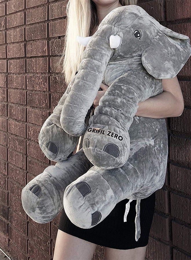 Premium Soft Grey Elephant Plush Toy for Cuddling - 23.5 inches - Image 5