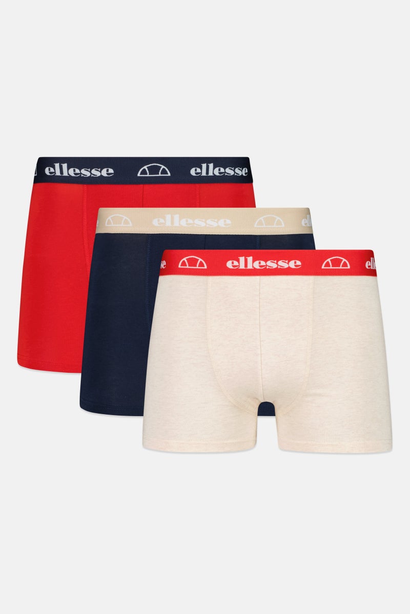 Ellesse Men 3 Pieces Brand Logo Trunks, Multicolor - Image 1