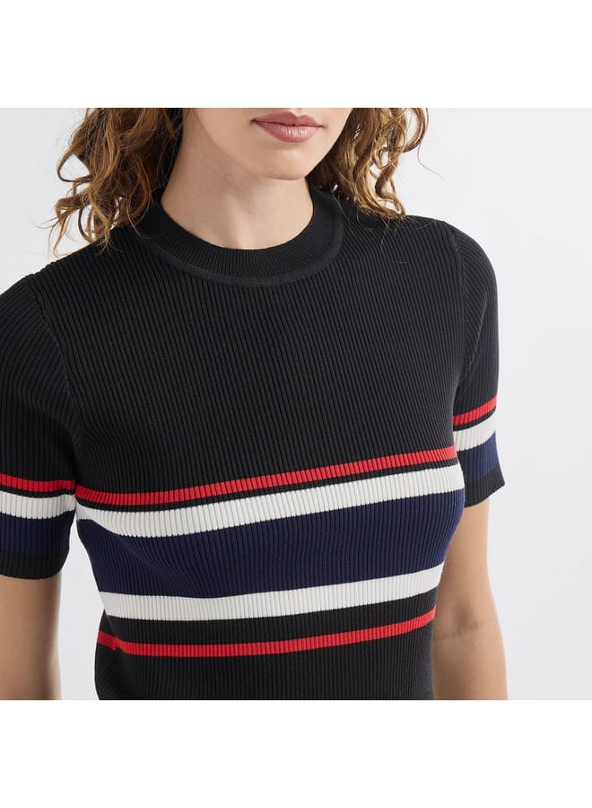 Splash FAV Colourblock Crew Neck T-shirt with Short Sleeves  - Image 4