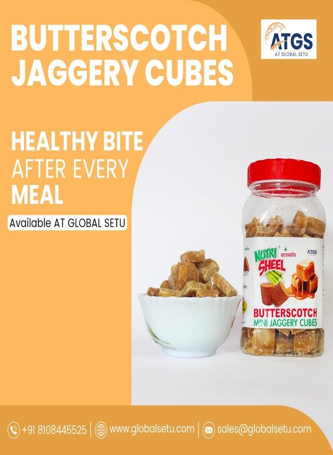 AT GLOBAL SETU Masala Paan, Ginger and Cardimom And Butterscotch Mini Organic Jaggery Cubes No Preservatives Added - Image 5