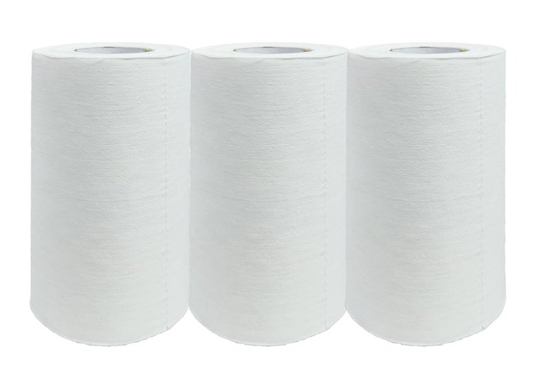 Warmfinity Multipurpose Kitchen Tissue/Towel 3 ply washable and reusable oil and moisture absorbent White Paper Roll (60 sheets per roll) (Pack of 3) - Image 1