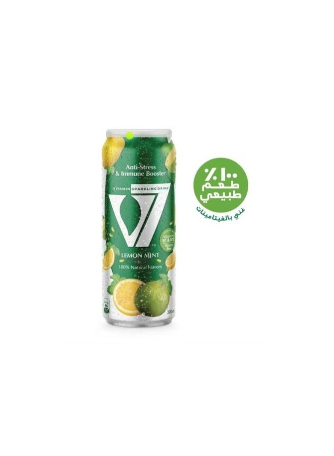 V7 Vitamin Sparkling Drink 100% Natural Flavors - Lemon Mint - Image 1