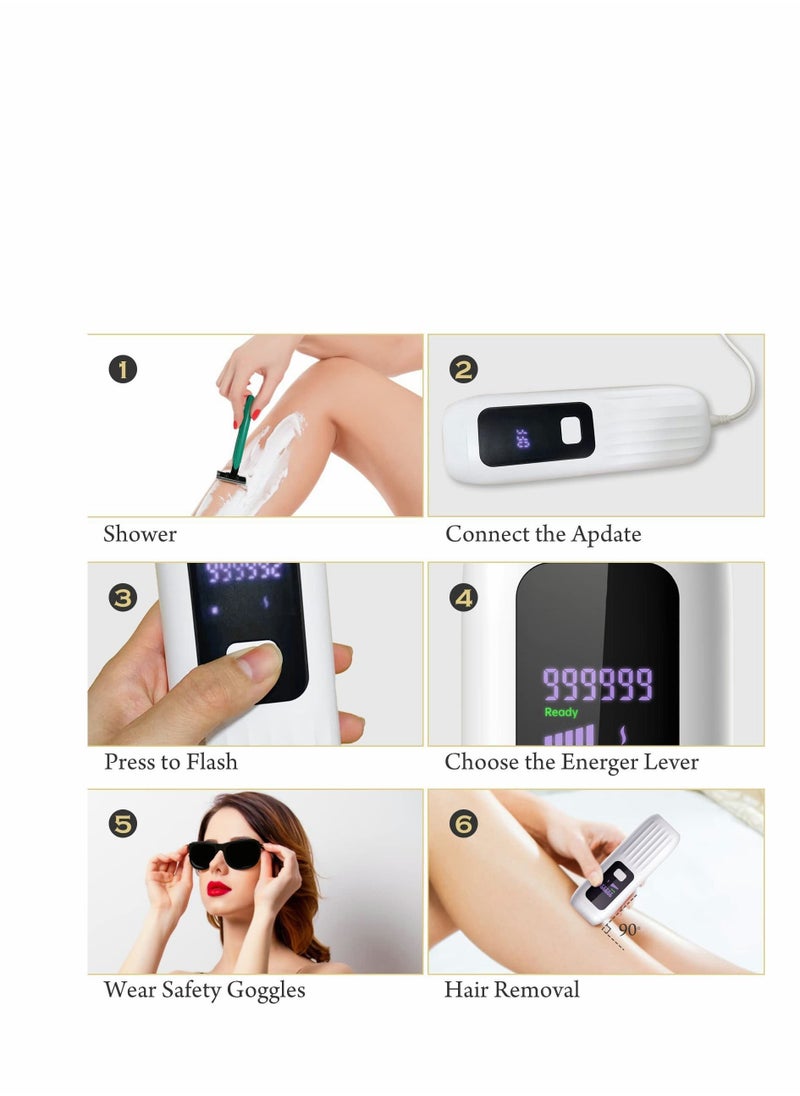 NIBEMINENT - Hair Removal Device, Portable Home Permanent Laser with 999,990 Flashes,Auto and Manual Modes kit for Women Men Body Armpit, Arm, Bikini 、Legs Painless - Image 1