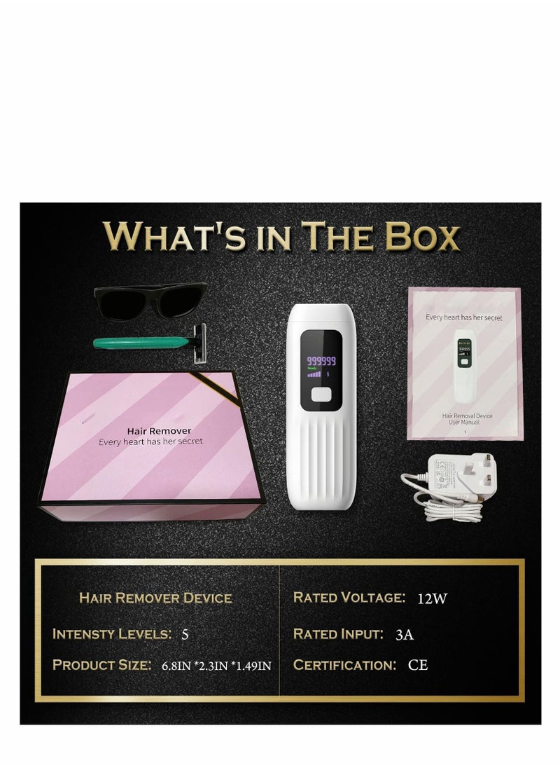NIBEMINENT - Hair Removal Device, Portable Home Permanent Laser with 999,990 Flashes,Auto and Manual Modes kit for Women Men Body Armpit, Arm, Bikini 、Legs Painless - Image 1
