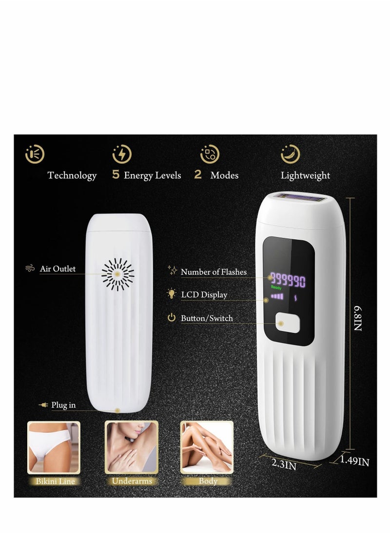 NIBEMINENT - Hair Removal Device, Portable Home Permanent Laser with 999,990 Flashes,Auto and Manual Modes kit for Women Men Body Armpit, Arm, Bikini 、Legs Painless - Image 1