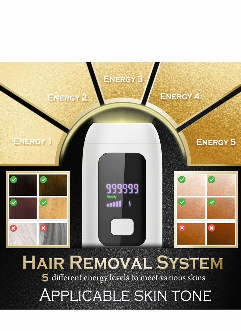 NIBEMINENT - Hair Removal Device, Portable Home Permanent Laser with 999,990 Flashes,Auto and Manual Modes kit for Women Men Body Armpit, Arm, Bikini 、Legs Painless - Image 1