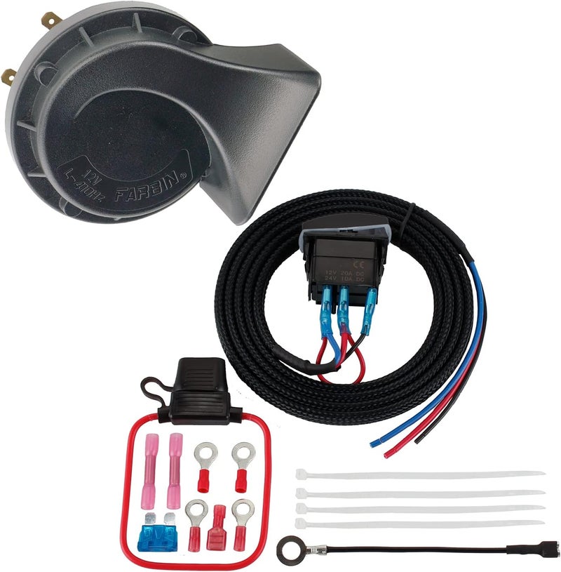 FARBIN UTV Horn Kit with Wire harness and Rocker Switch Led Light for Polaris RangerRZR Golf Cart, Can-Am Maverick Kawasaki Motorcycles Side by Side Dune Buggy Sportsman Sand Rail etc. - Image 2