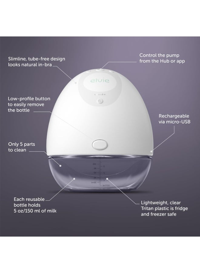 elvie Hands Free Discreet Portable Wearable Double Electric Breast Pump With App - The Smallest, Quietest Electric Breast Pump, 24MM/28MM, Breast Shields Included - Image 5