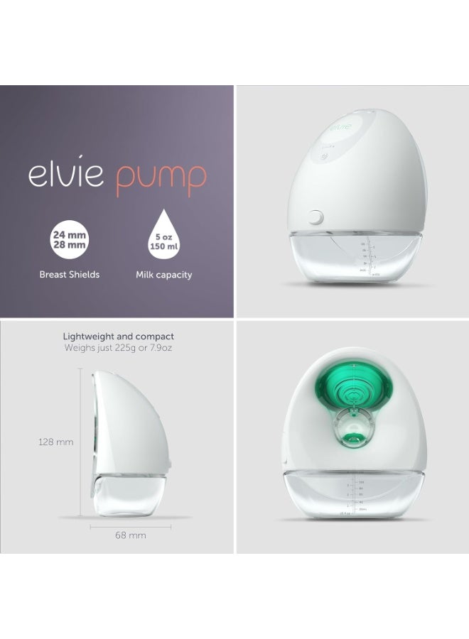 elvie Hands Free Discreet Portable Wearable Double Electric Breast Pump With App - The Smallest, Quietest Electric Breast Pump, 24MM/28MM, Breast Shields Included - Image 2