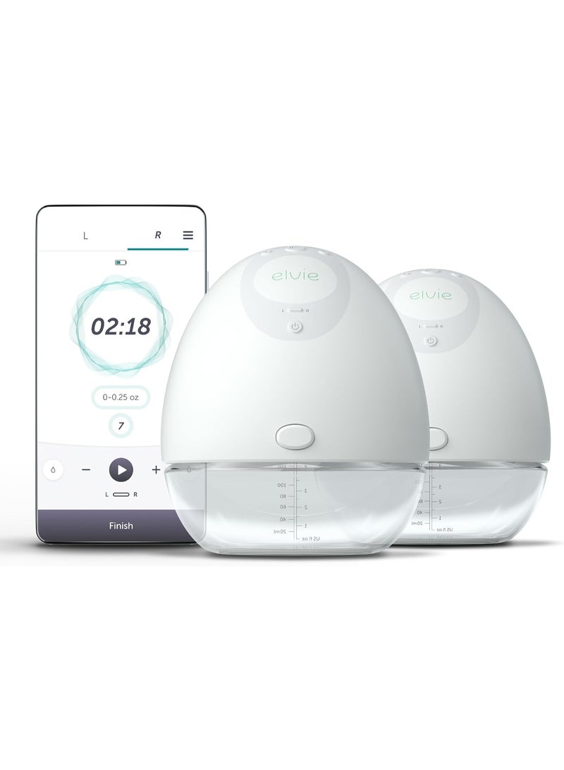 elvie Hands Free Discreet Portable Wearable Double Electric Breast Pump With App - The Smallest, Quietest Electric Breast Pump, 24MM/28MM, Breast Shields Included - Image 1