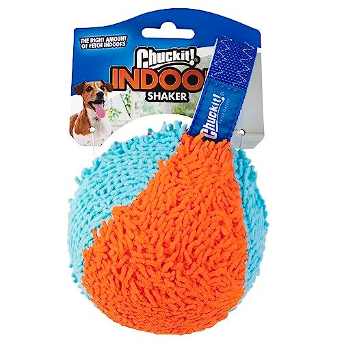 Chuckit Indoor Fetch Shaker for Dogs Interactive Dog Toys for Boredom 775 Inch Orange and Blue - Image 1