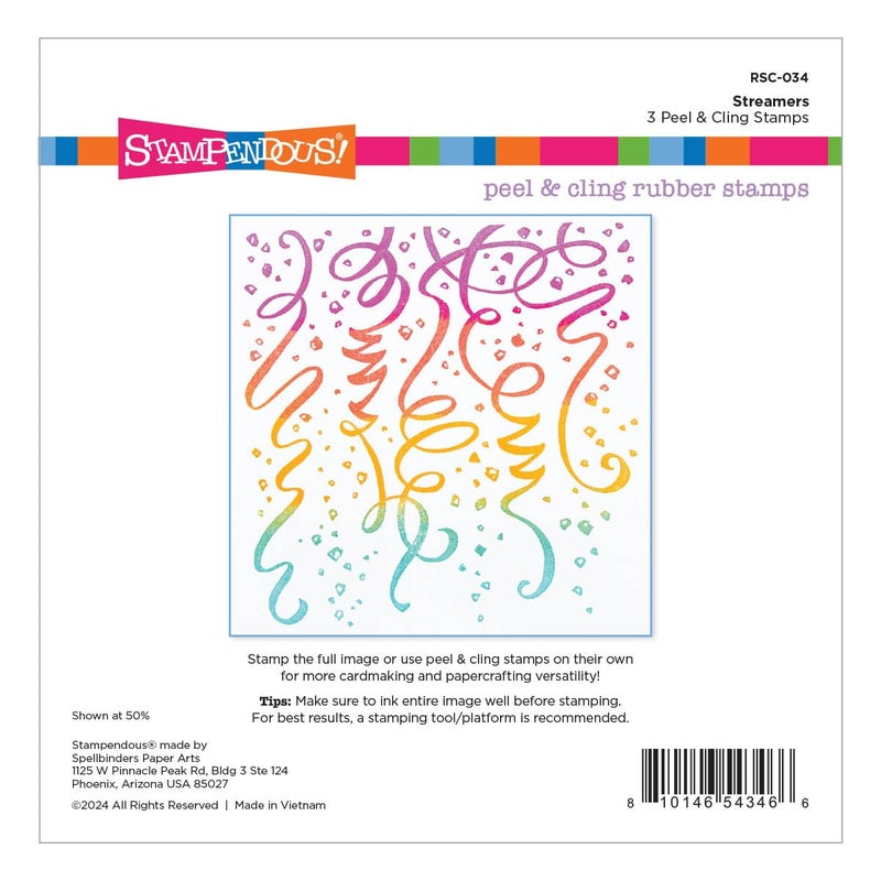 Spellbinders Streamers Background Stamp, Clear - Image 5