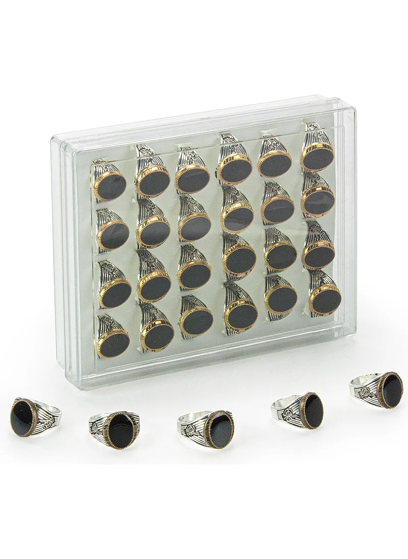 İhvan Online Hajj Umrah Gift 24 Pieces Ottoman Tughra Oval Men's Ring