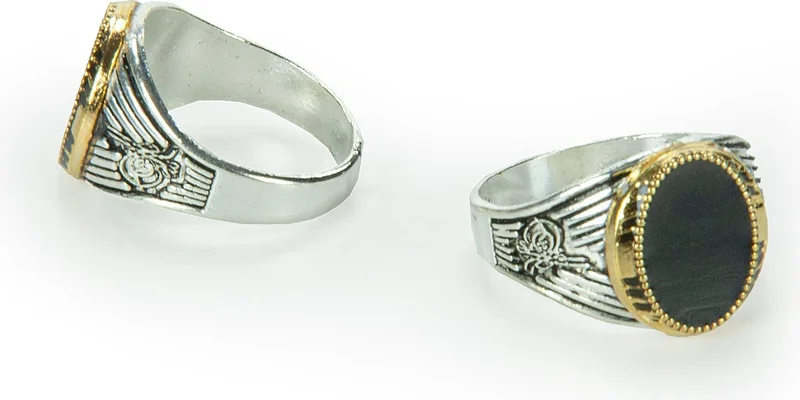 İhvan Online Hajj Umrah Gift 24 Pieces Ottoman Tughra Oval Men's Ring