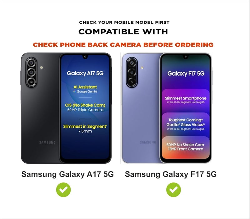 SBMS Silicone Back Cover Case for Samsung Galaxy A17 5G / Samsung F17 5G | Soft Micro-Fibre Lining Inside | Camera Protection Bump | Shockproof Back Cover Case for Sam A17/F17 5G (Black CandyCloth) - Image 2