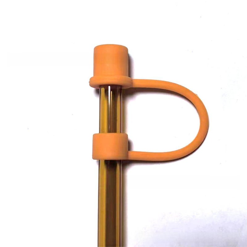 Generic Silicone Straw Caps Large 10mm Straw Covers orange red