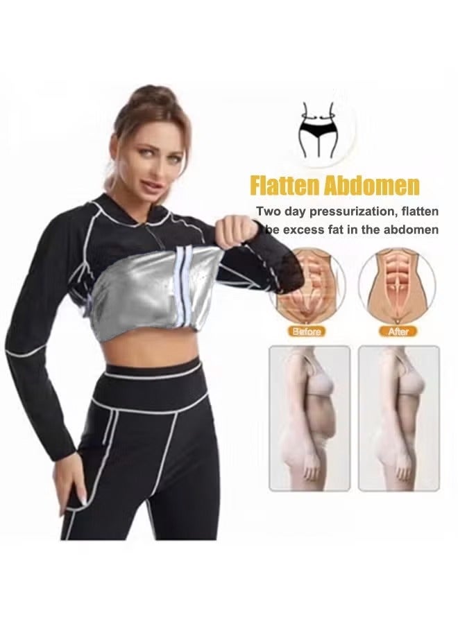 جورفنت بدلة ساونا للتخسيس تناسب النساء للتعرق، سترة رياضية تمنع التعرق بغزارة، بدلة تعرق لفقدان الوزن، ملابس لياقة بدنية نحيفة بسحاب - Image 5
